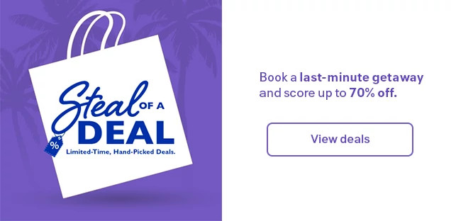 Book a last-minute getaway and score up to 70% off. View deals.