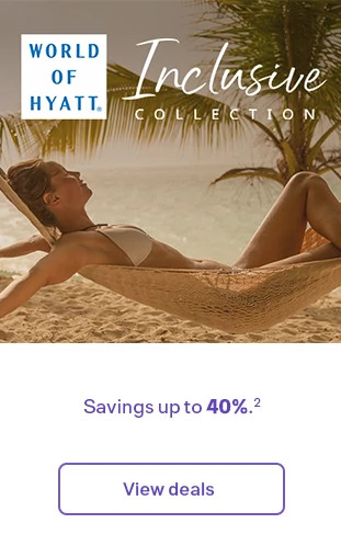 World of Hyatt, Inclusive Collection: Savings up to 40% (2). View deals.