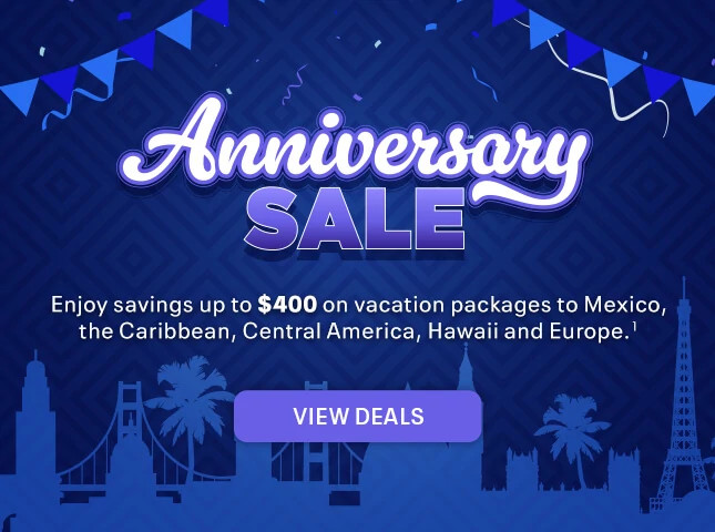 Enjoy savings up to $400 on vacation packages to Mexico, the Caribbean, Central America, Hawaii and Europe. (1) View deals.