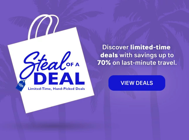 Steal of a Deal. Limited time, hand picked deals. Discover limited-time deals with savings up to 70% on last-minute travel. View deals.