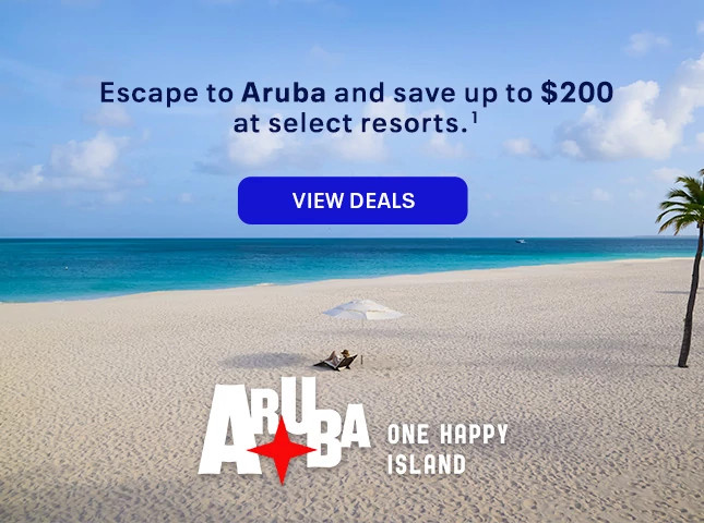 Aruba, One Happy Island. Escape to Aruba and save up to $200 at select resorts. (1) View deals.