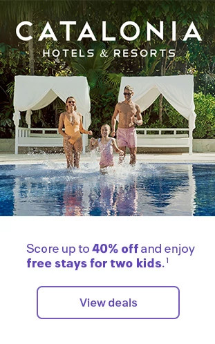 Catalonia Hotels & Resorts. Score up to 40% off and enjoy free stays for two kids. (1) View deals.