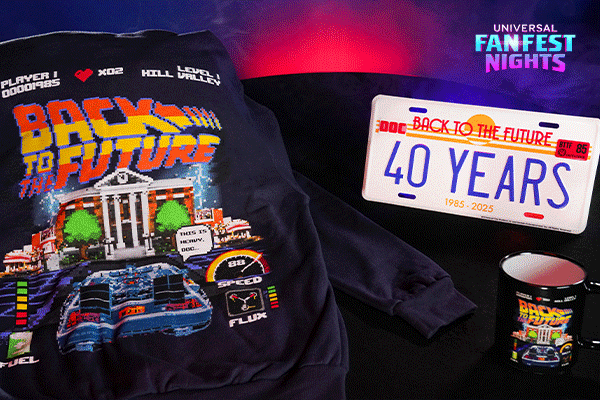 Themed merch available during Universal Fan Fest Nights featuring Back to the Future, Star Trek, and DUNGEONS & DRAGONS.