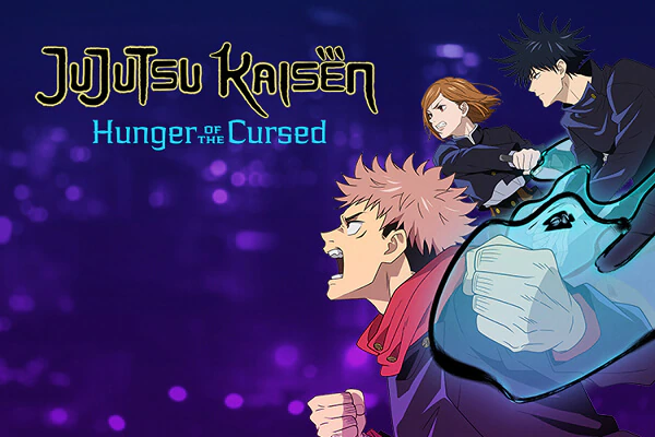 The Jujutsu Kaisen logo with the text “Hunger of the Cursed” beneath it; beside it are Yuji Itadori and other characters from the franchise.