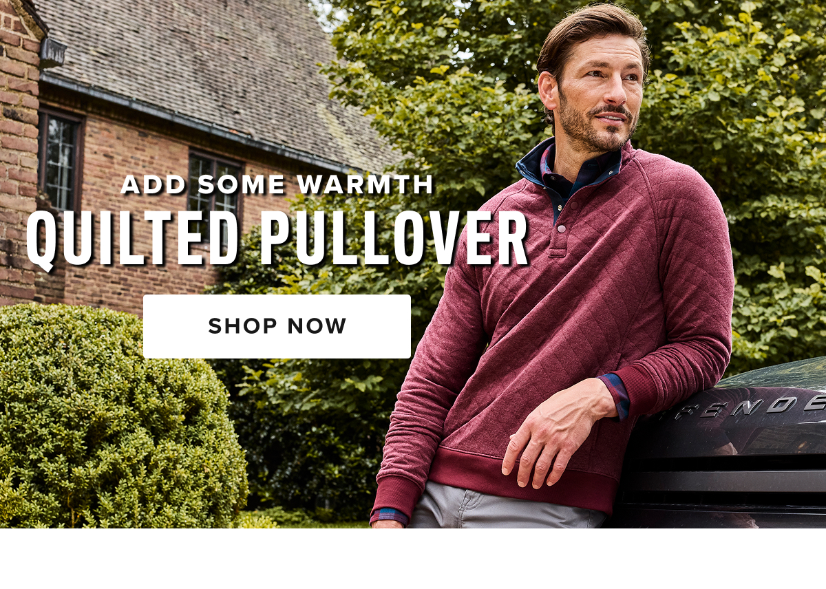 When it’s chilly out but not cold enough for a coat, reach for our Quilted Pullover. Made from a comfortable stretch cotton fabric, its cool texture and soft feel make it a perfect upgrade for your everyday outerwear. Even better, it's designed with the same attention to fit as our shirts, so it will layer perfectly over any untucked button-down with just the right amount of collar, sleeve, and hem showing. When it’s chilly out but not cold enough for a coat, reach for our Quilted Pullover. Made from a comfortable stretch cotton fabric, its cool texture and soft feel make it a perfect upgrade for your everyday outerwear. Even better, it's designed with the same attention to fit as our shirts, so it will layer perfectly over any untucked button-down with just the right amount of collar, sleeve, and hem showing.