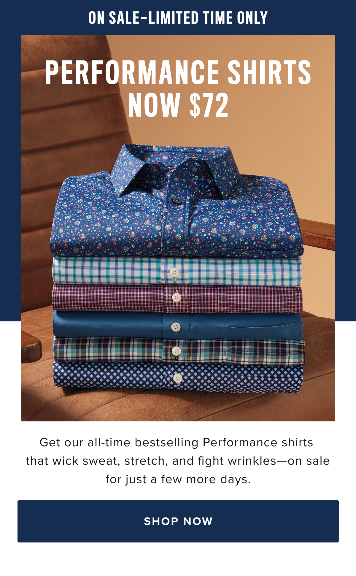 Performance Shirts Now $72
