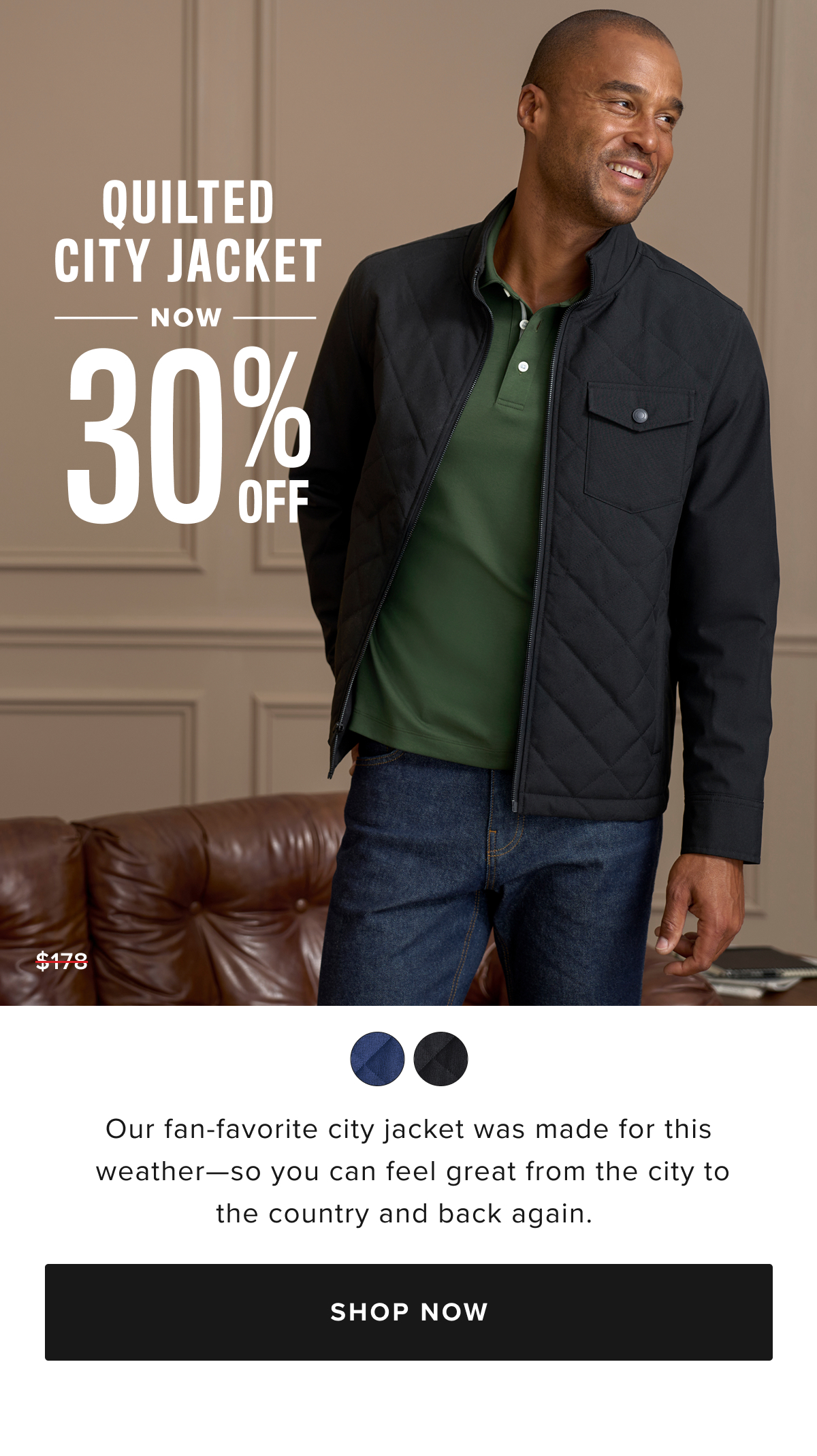 Quilted City Jacket Now 30% Off