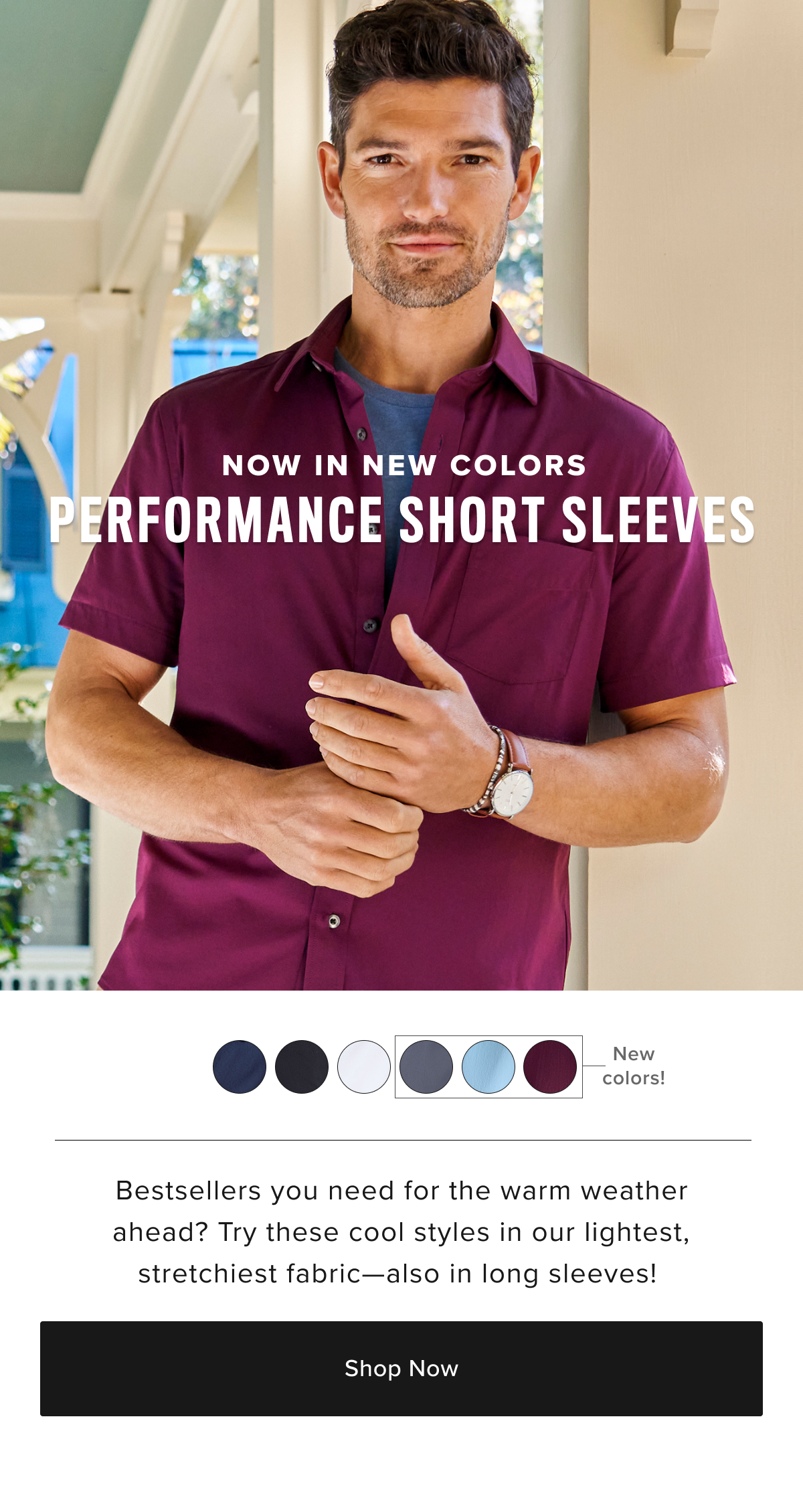 Now in new colors: Performance Short Sleeves