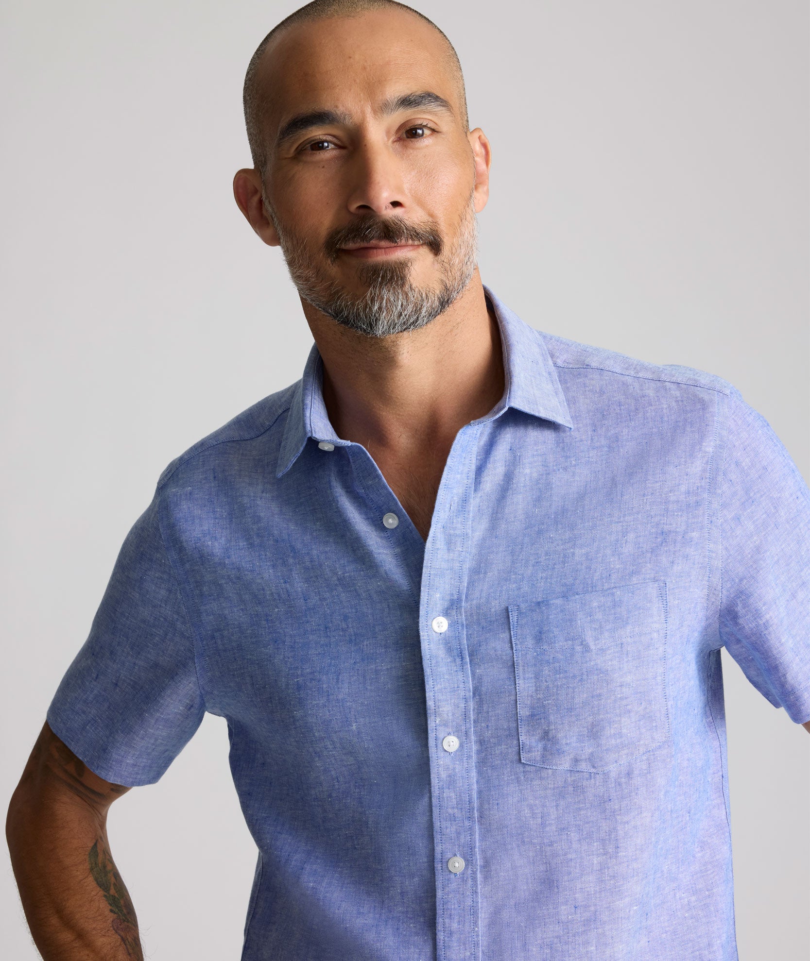 Image of Wrinkle-Resistant Linen Short-Sleeve Cameron Shirt