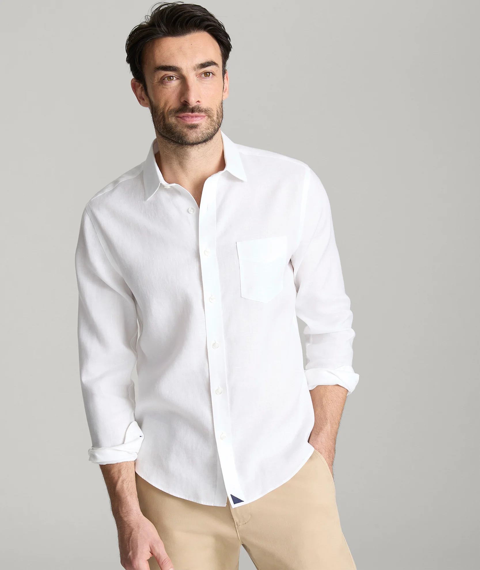 Image of Wrinkle-Resistant Linen Vin Santo Shirt