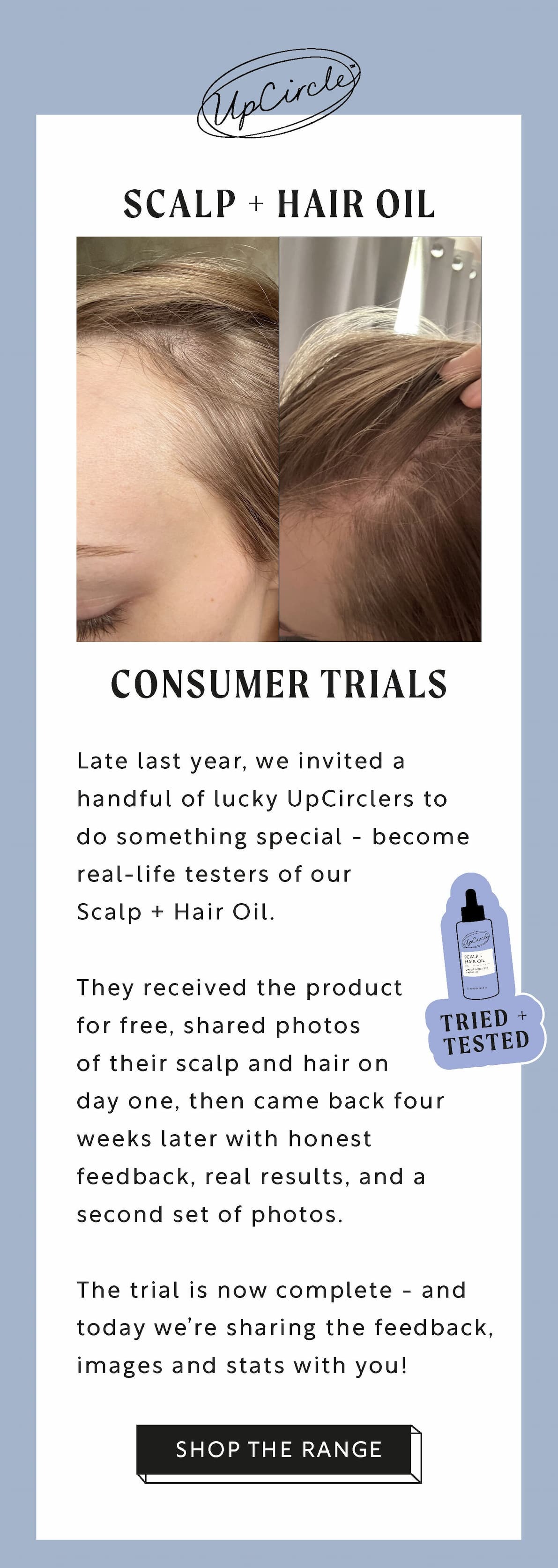 scalp + hair oil consumer trials