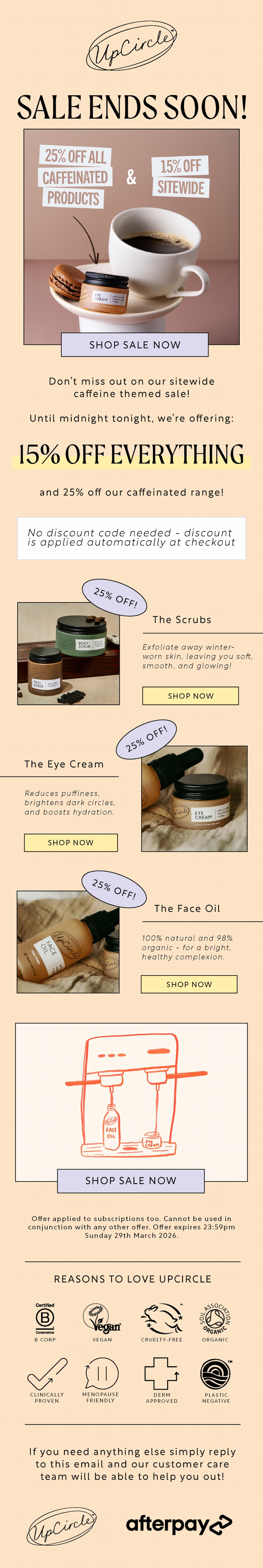 Our caffeine sale ends soon - save up to 25% - shop now