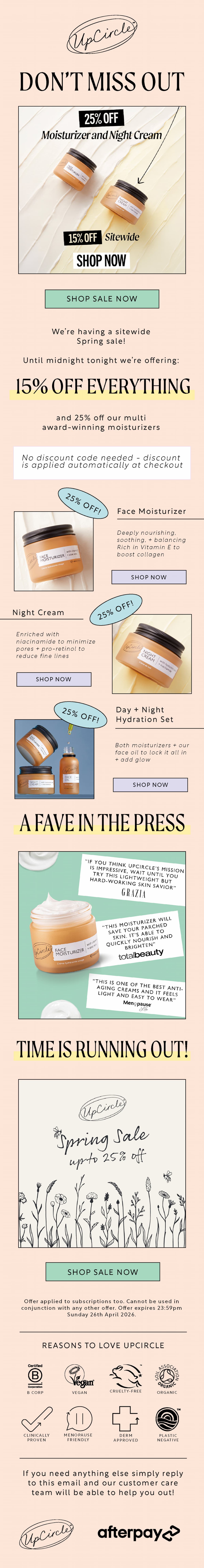 We're having a Spring Sale, up to 25% off - Shop now!