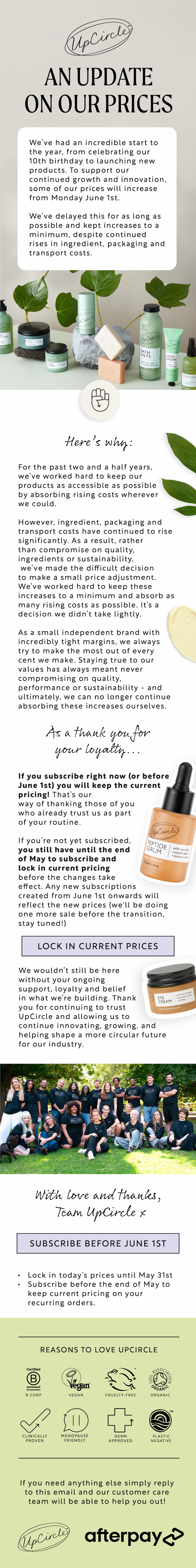 Subscribe before prices increase - shop now