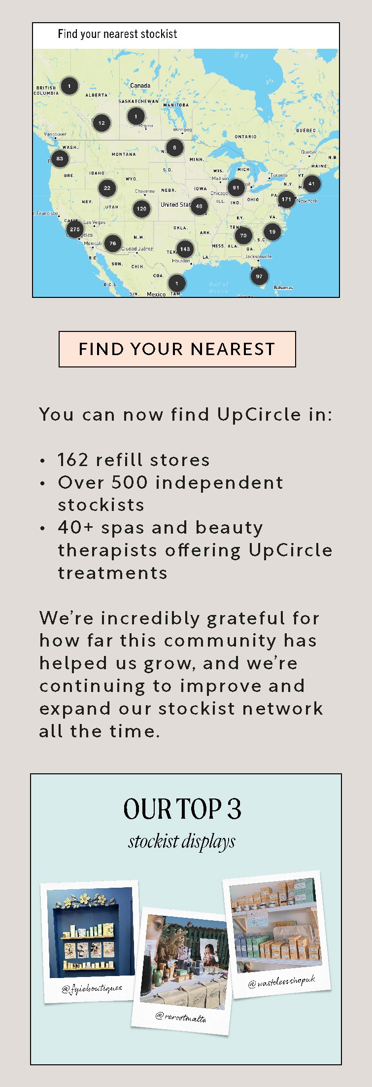 Find your nearest UpCircle stockist - shop now!