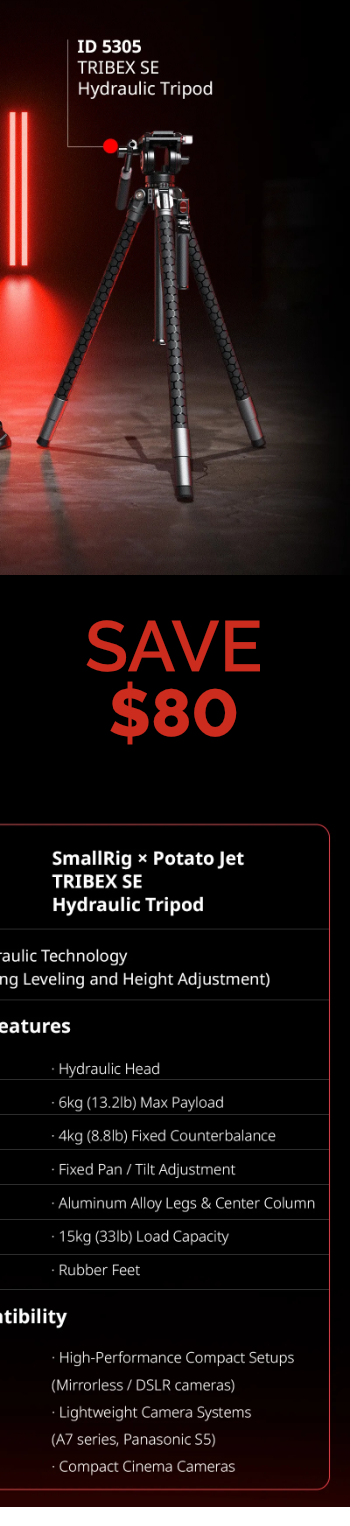 SmallRig x Potato Jet TRIBEX SE Hydraulic Tripod