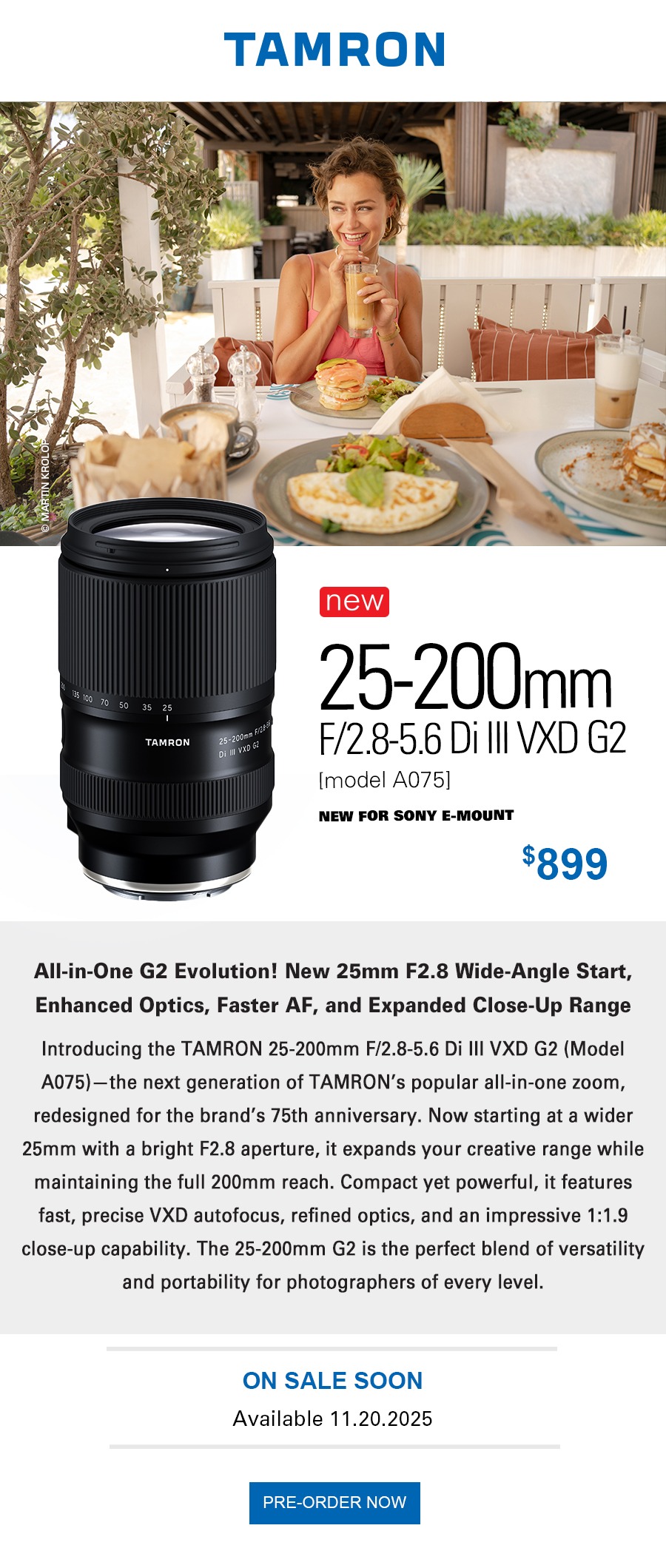 NEW TAMRON 25-200mm F/2.8-5.6 Di III VXD G2