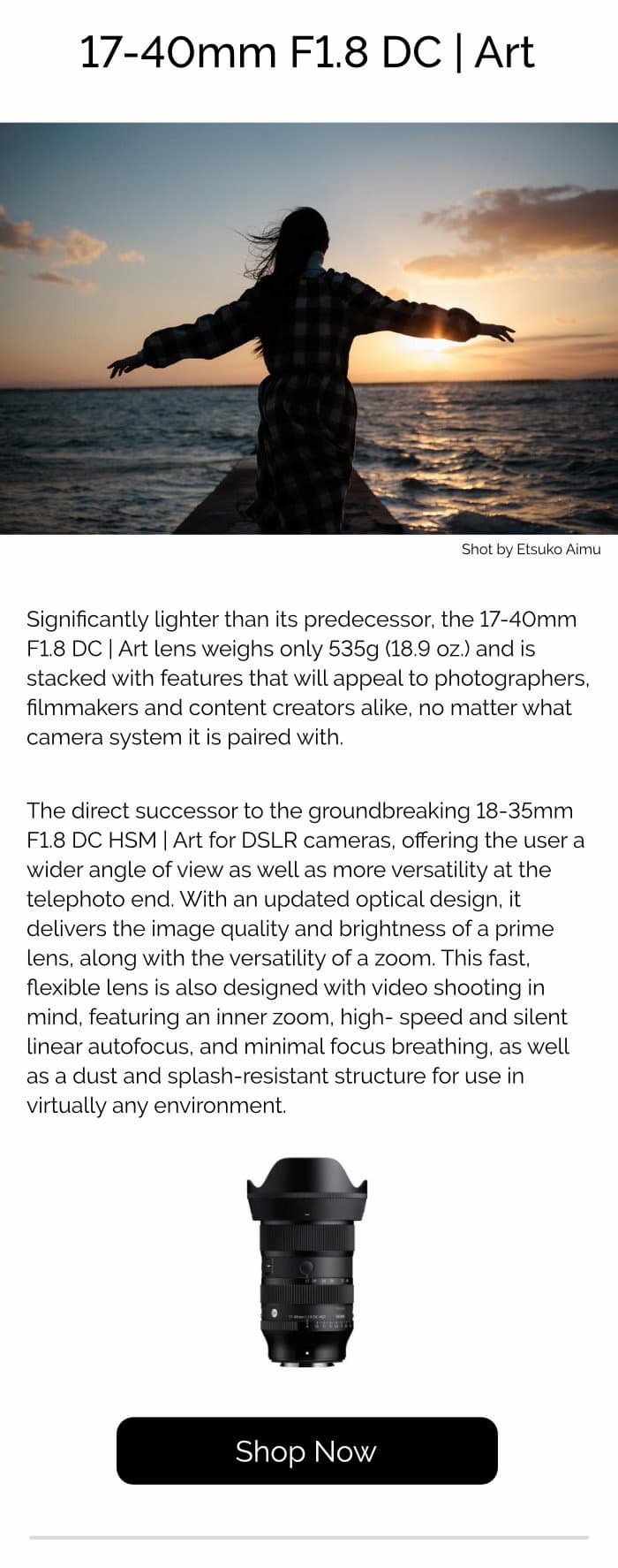 Sigma 17-40mm F1.8 DC | A