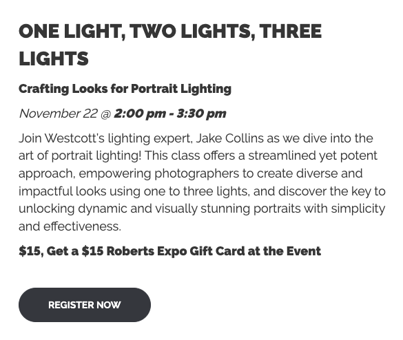 One Light, Two Lights, Three Lights: Crafting Looks for Portrait Lighting