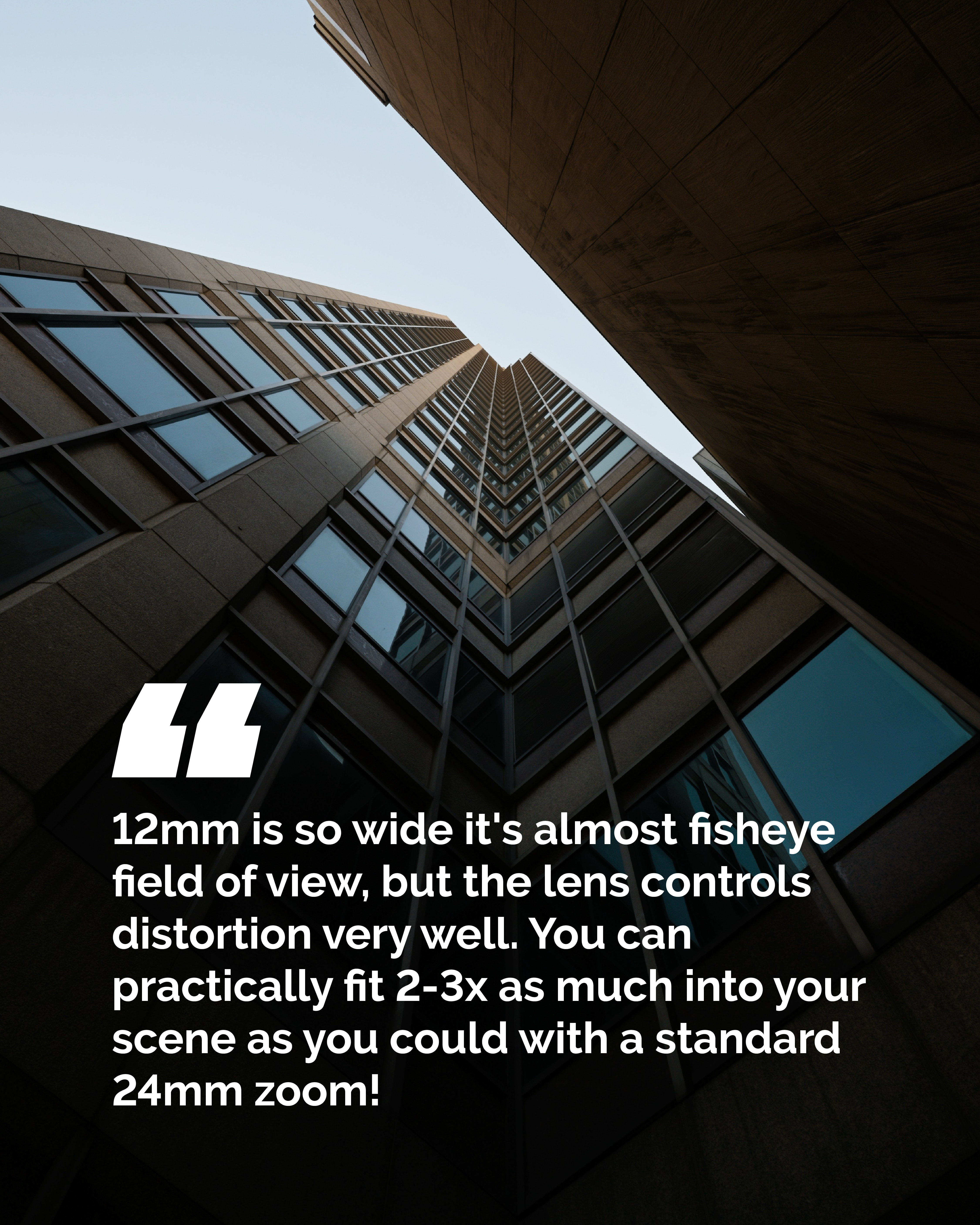 "The lens controls distortion very well..."