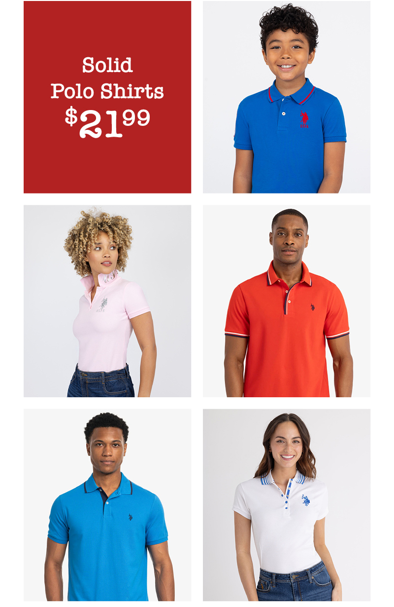 Solid Polo shirts $21.99