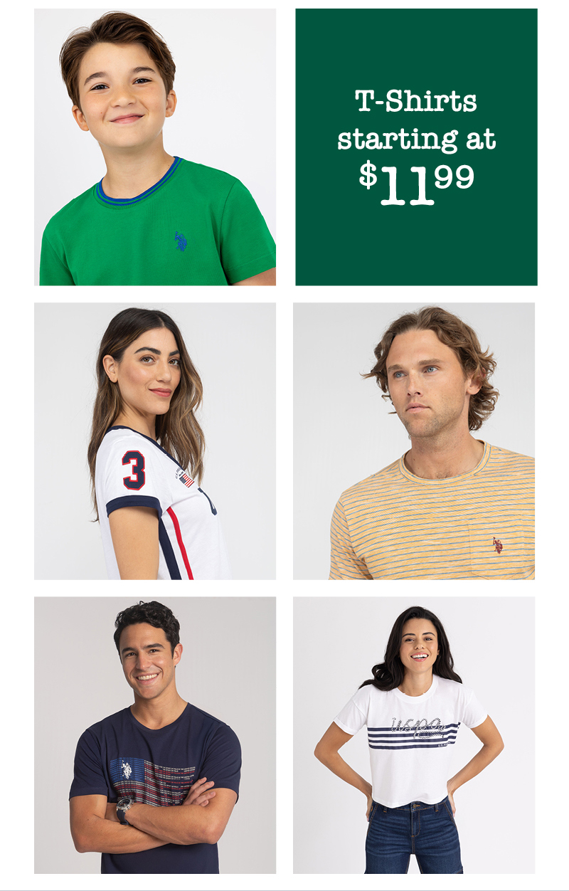T-shirts starting at $11.99