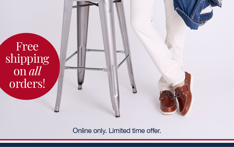 Free shipping on all orders! Online only. Limited time offer.