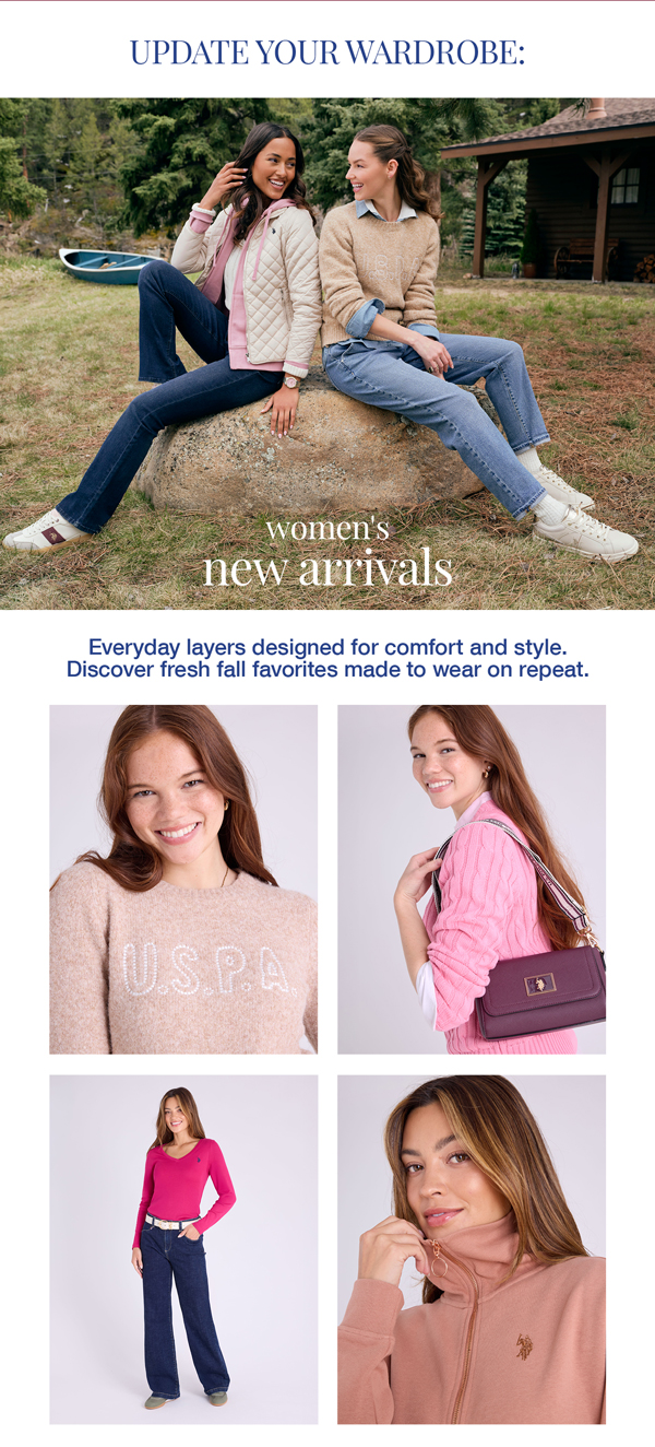 Update your wardrobe: Women's new arrivals. Everyday layers designed for comfort and style. Discover fresh fall favorites made to wear on repeat.
