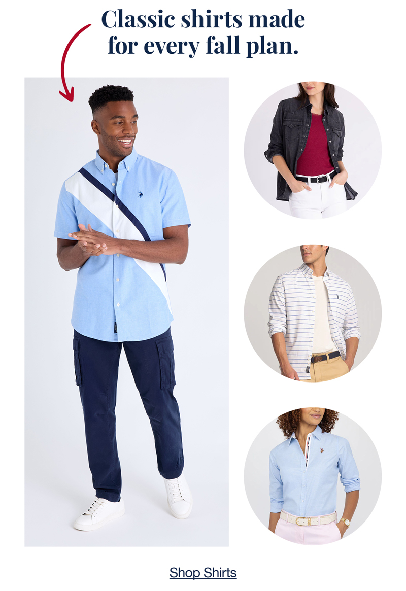 Classic shirts made for every fall plan. Shop shirts