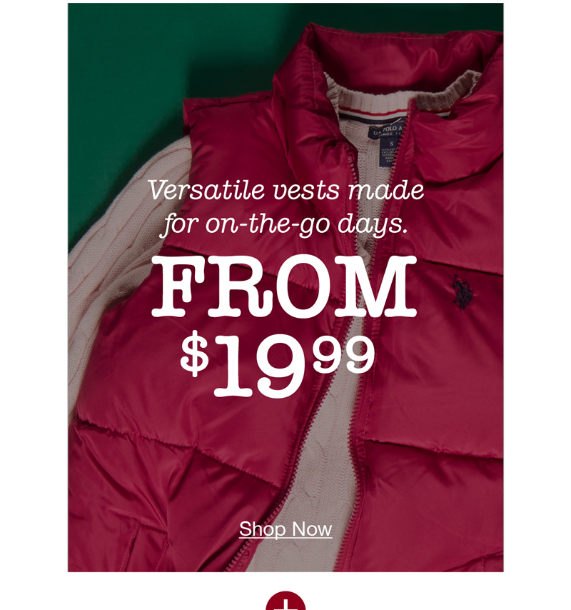 Versatile vests made for on-the-go days. From $19.99 shop now