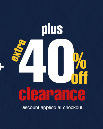 Plus extra 40% off clearance. Discount applied at checkout. Shop now