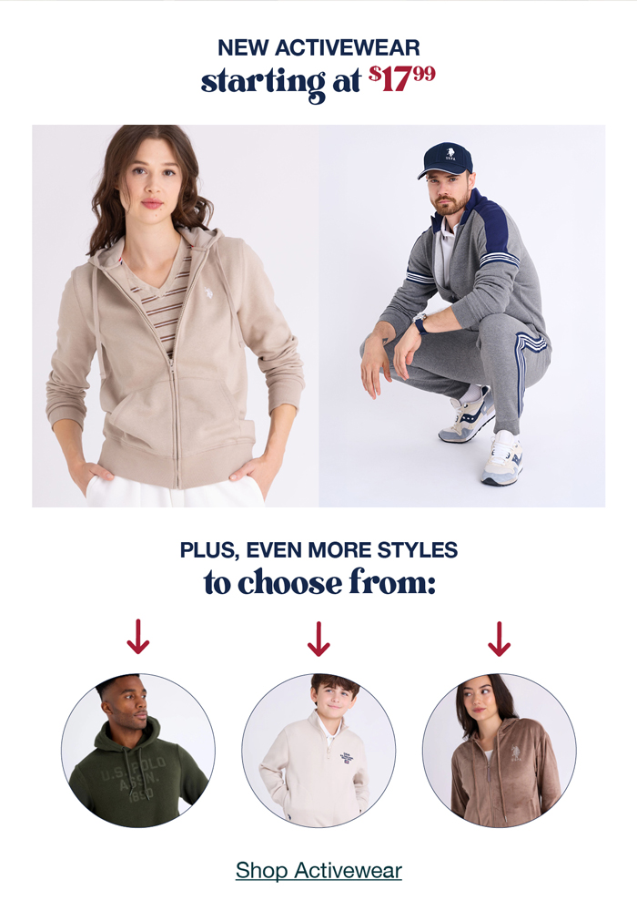 New activewear starting at $17.99. Plus, even more styles to choose from: Shop activewear