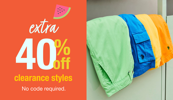 Extra 40% off clearance styles no code required.