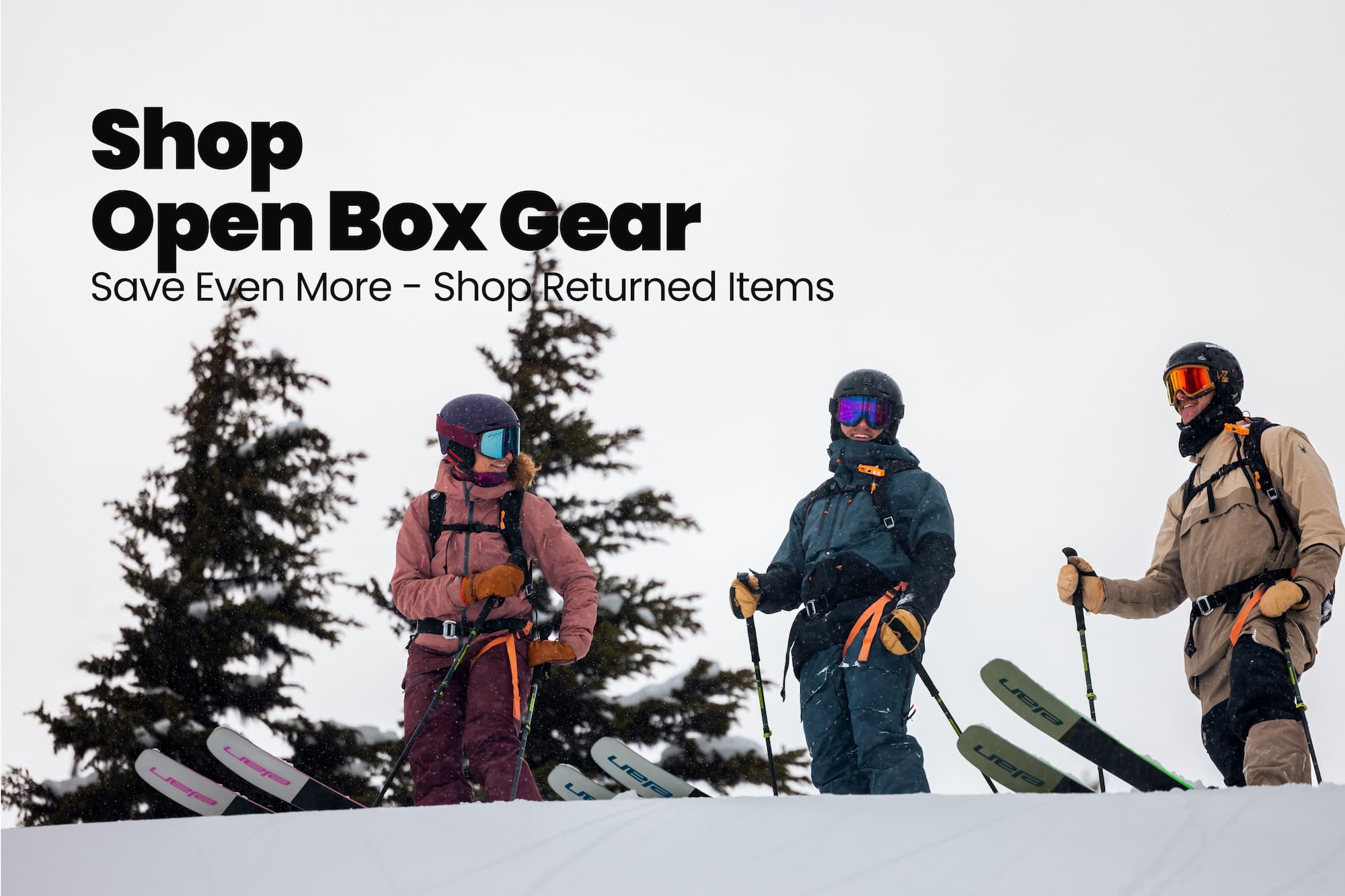 text "shop open box gear- save even more - shop returned items