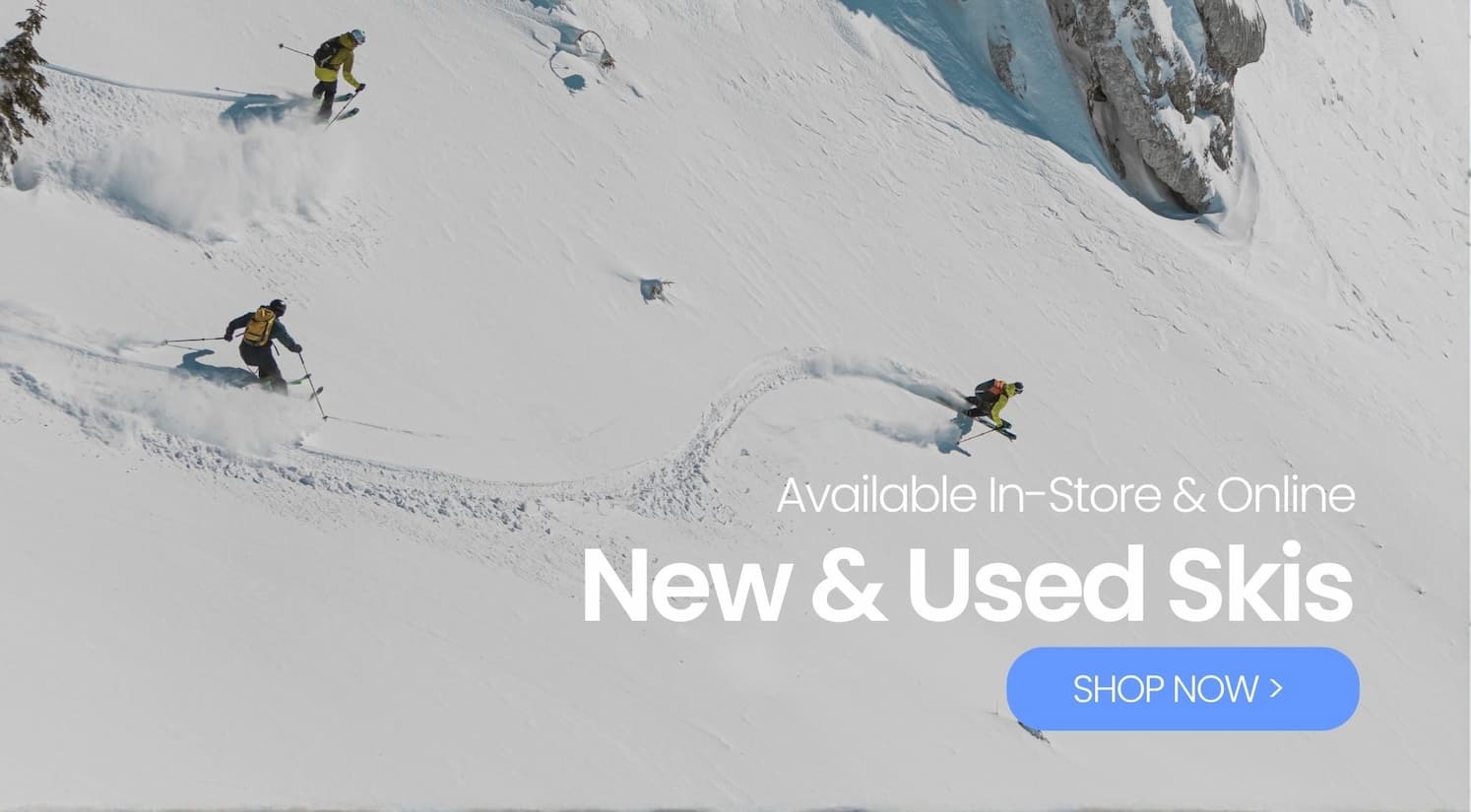 available in-store and online - new and used skis