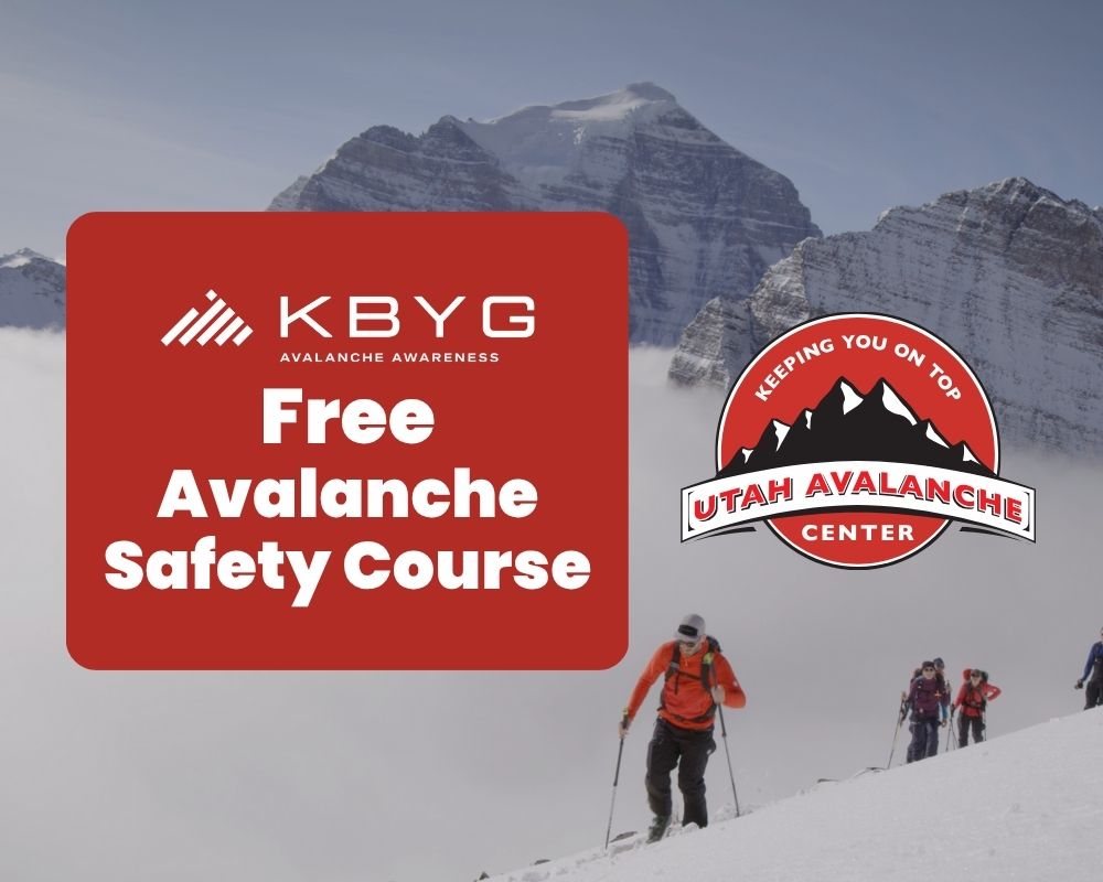 KBYG and utah avalanche center logo - free avalanche safety course