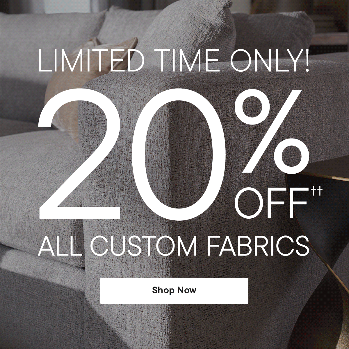 Limited time! 20% off custom fabrics