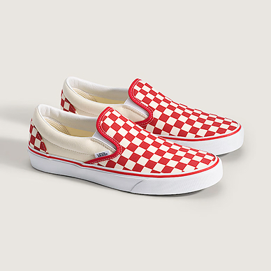 Racing Red White Classic Slip-On Checkerboard Shoe