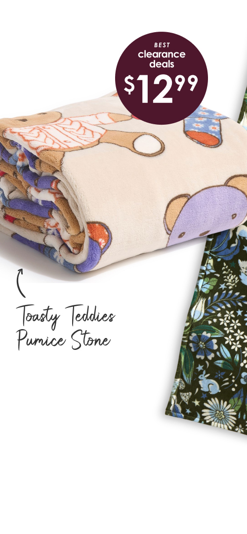Best Clearance Deals! Toasty Teddies Pumice Stone Essential Throw Blanket now $12.99
