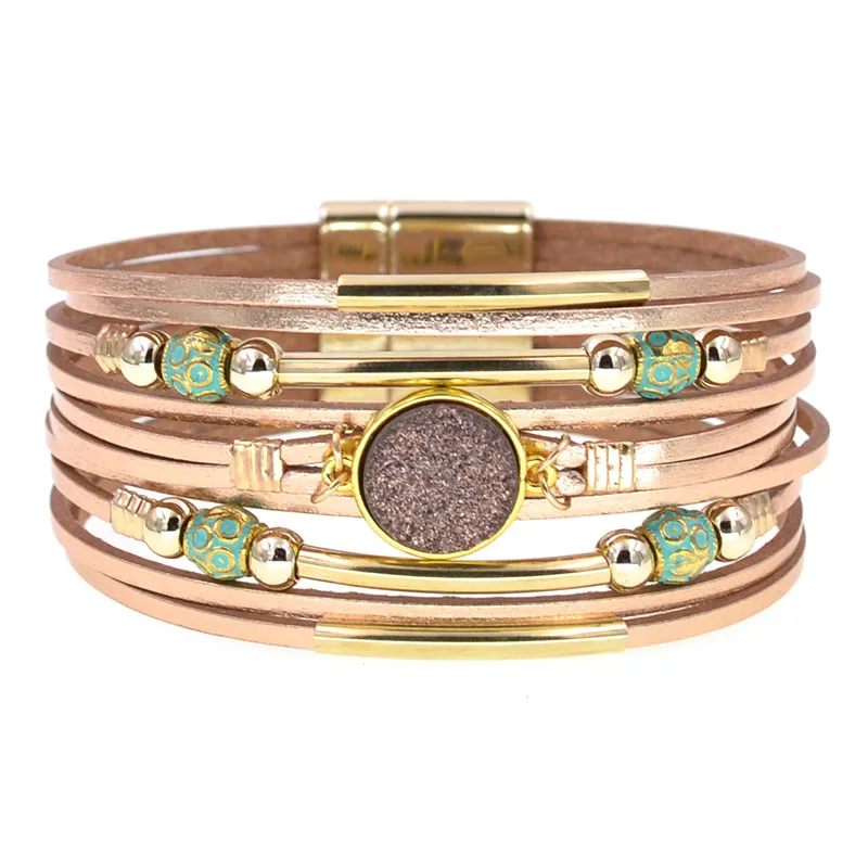 Larissa Boho Leather Wrap Bracelet