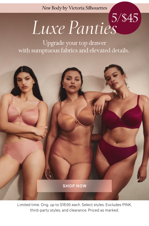 5 for $45 Luxe Panties - Shop Now. 