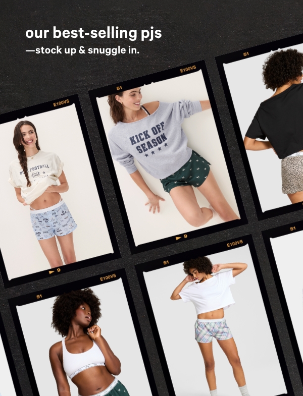 Our best-selling PJs—stock up & snuggle in.    Boxy Pajama Shorts from $10  Limited time. Orig. up to $29.95. Select styles. Excludes Victoria’s Secret, third-party styles, collaborations, and clearance. Priced as marked.    Shop Now >