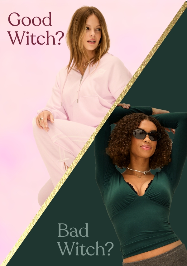 Good Witch? Bad Witch? Why Choose?   Pink, green, and all the magic in between—outfits made for defying...expectations and owning your vibe. 😉   Let’s Fly > 