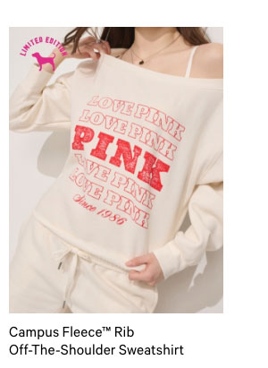 Campus Fleece Rib Off-The-Shoulder Sweatshirt - Shop Now.