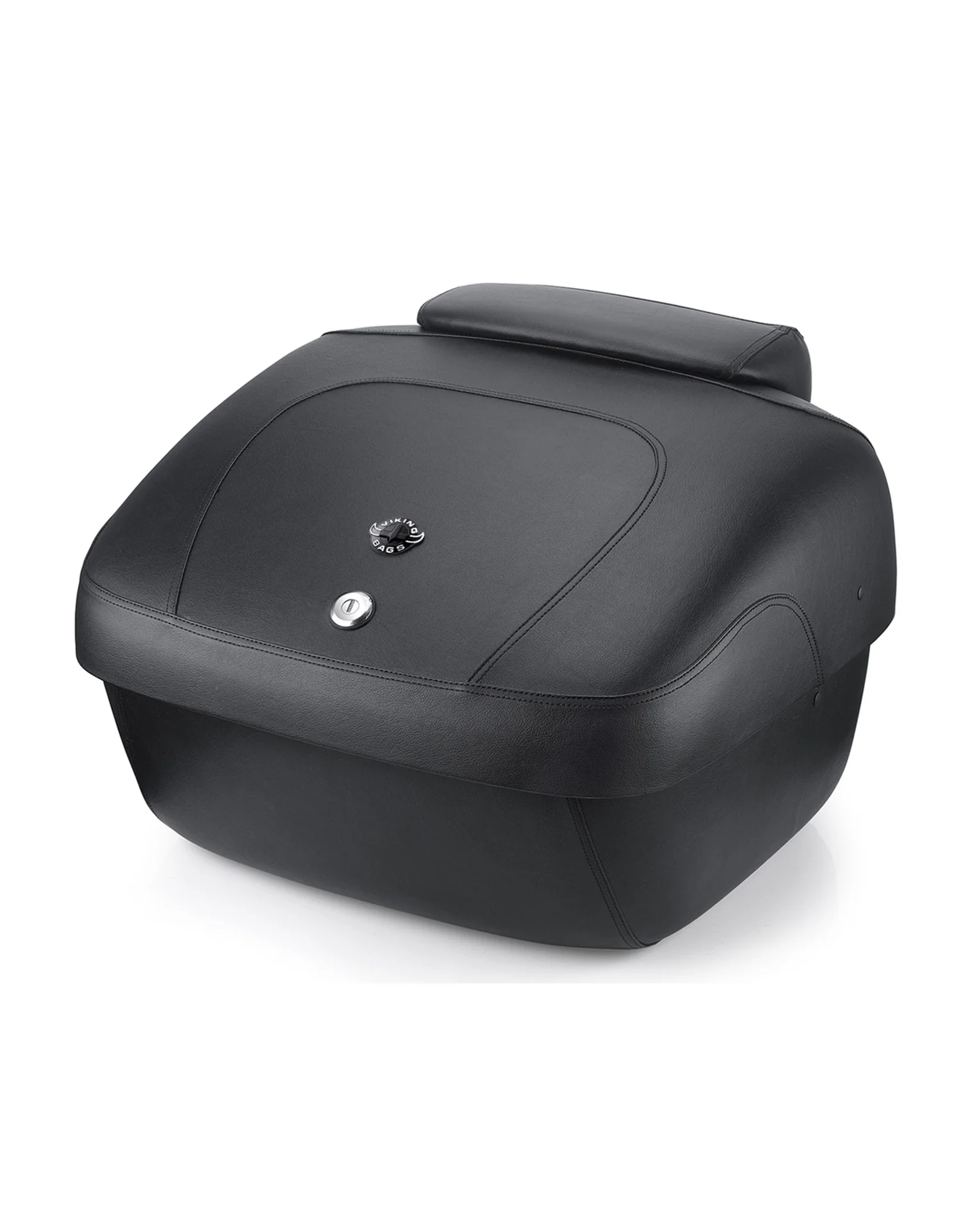 Image of 69L - Premium Extra Large Leather Wrapped Hard Motorcycle Trunk for Harley Davidson