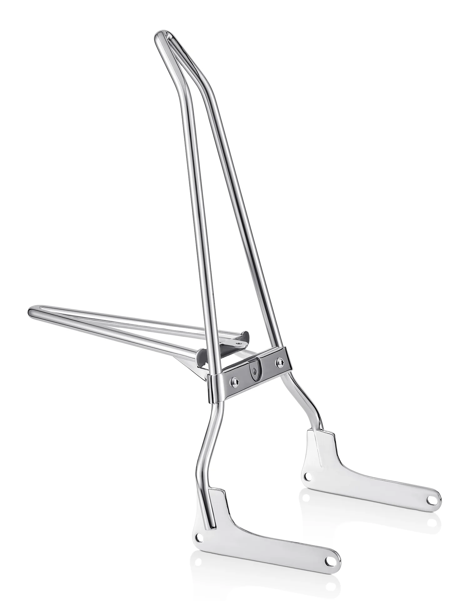 Image of Iron Born Blade 25" Sissy Bar w/ Foldable Luggage Rack for Harley Softail Standard FXST Chrome