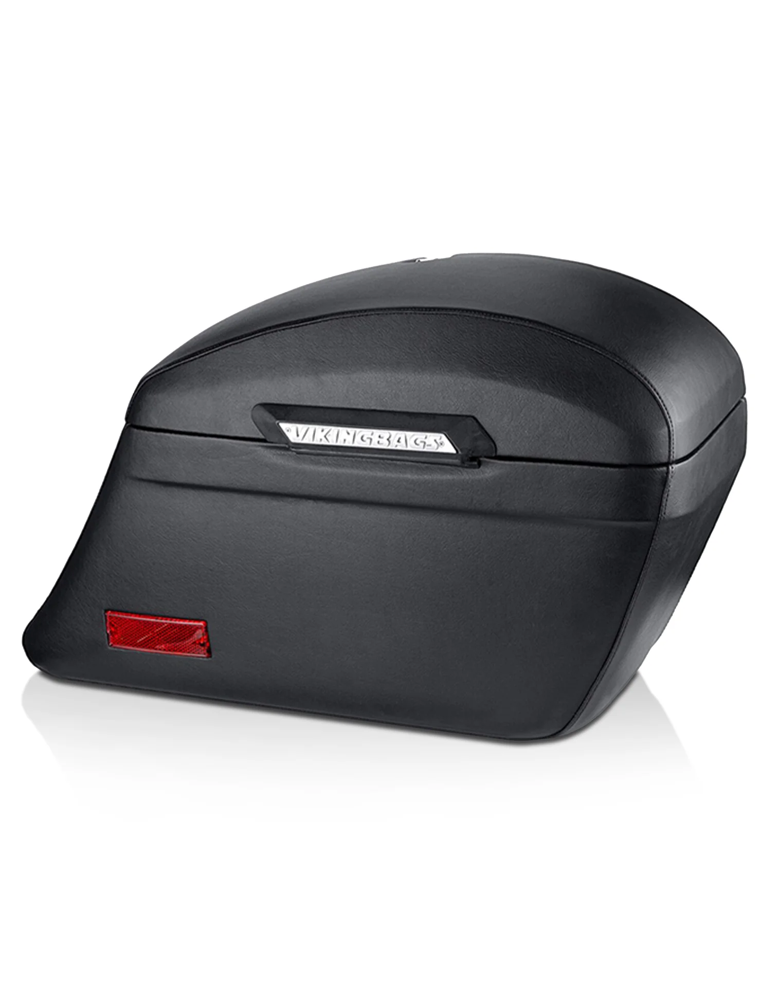 Image of 44L - Lamellar Stallion Extra Large Leather Covered Motorcycle Hard Saddlebags for Harley Softail Heritage FLHC/S