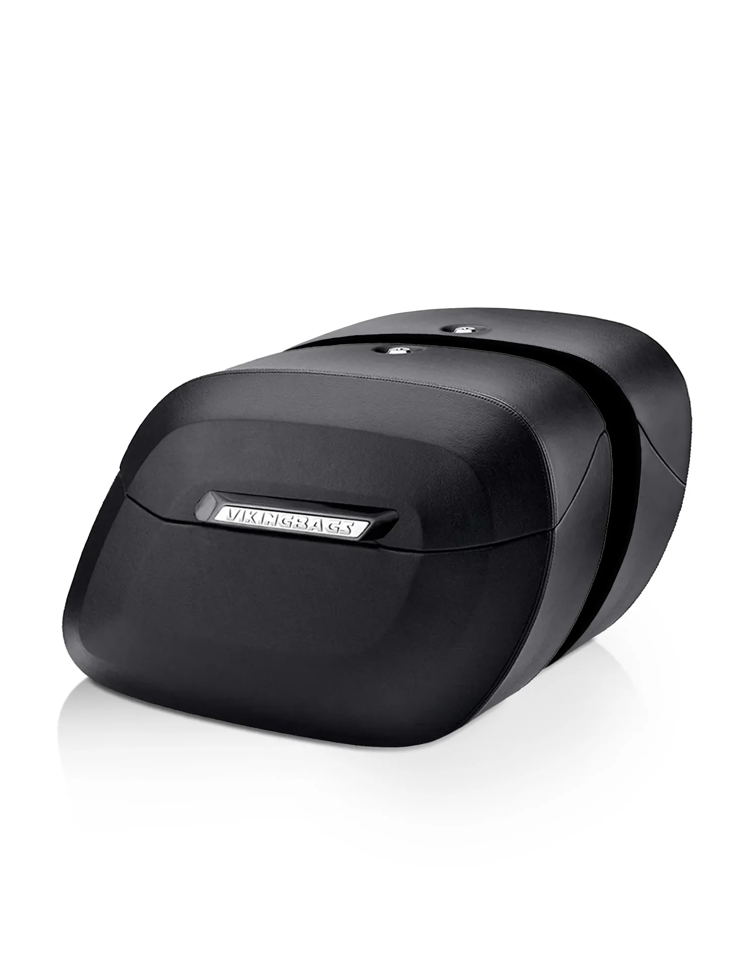 Image of 40L - Lamellar Raven Extra Large Kawasaki Vulcan 900 Classic VN900 Leather Covered Motorcycle Hard Saddlebags
