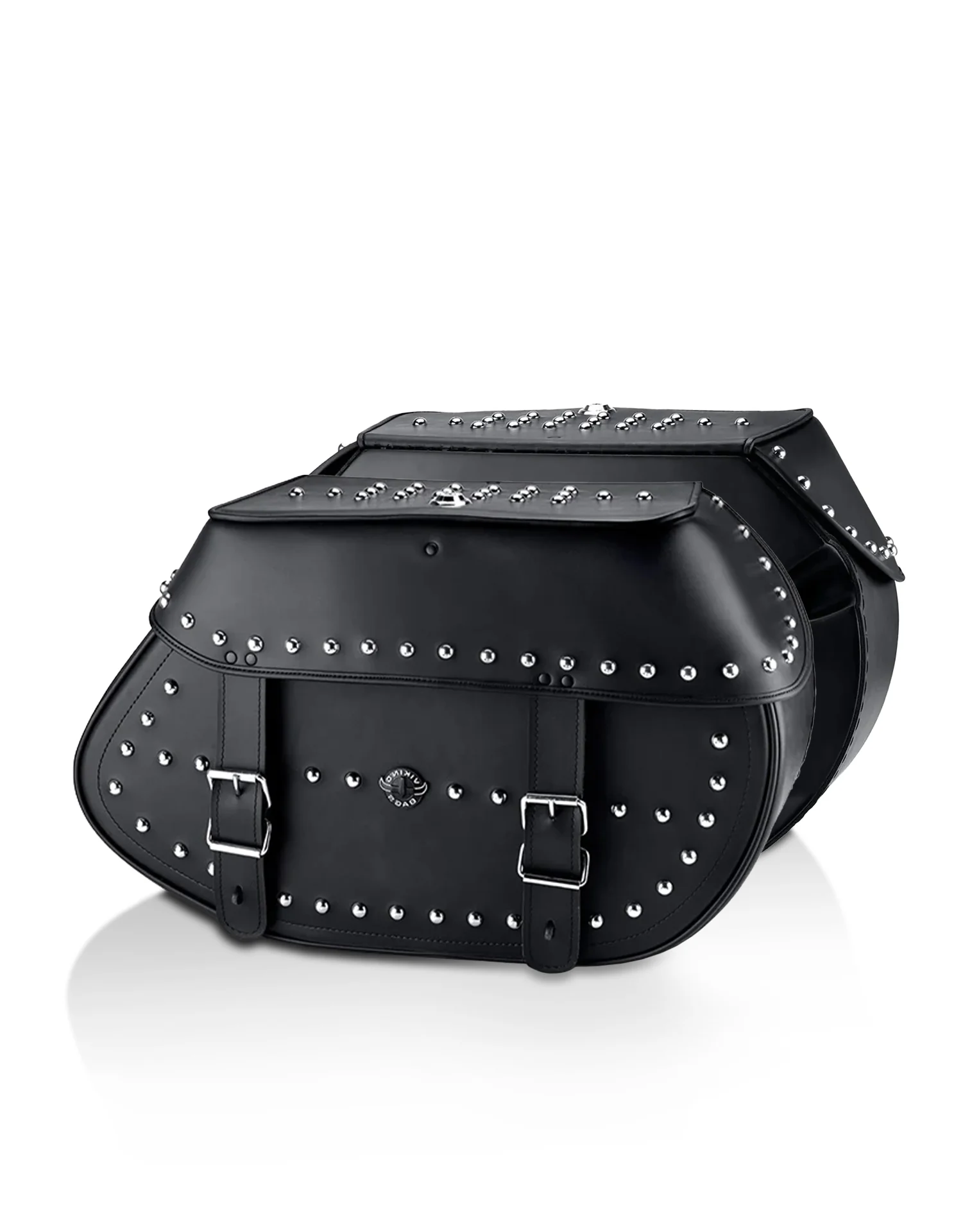 Image of 35L - Legacy Extra Large Studded Leather Saddlebags for Harley Softail Heritage FLSTC/I