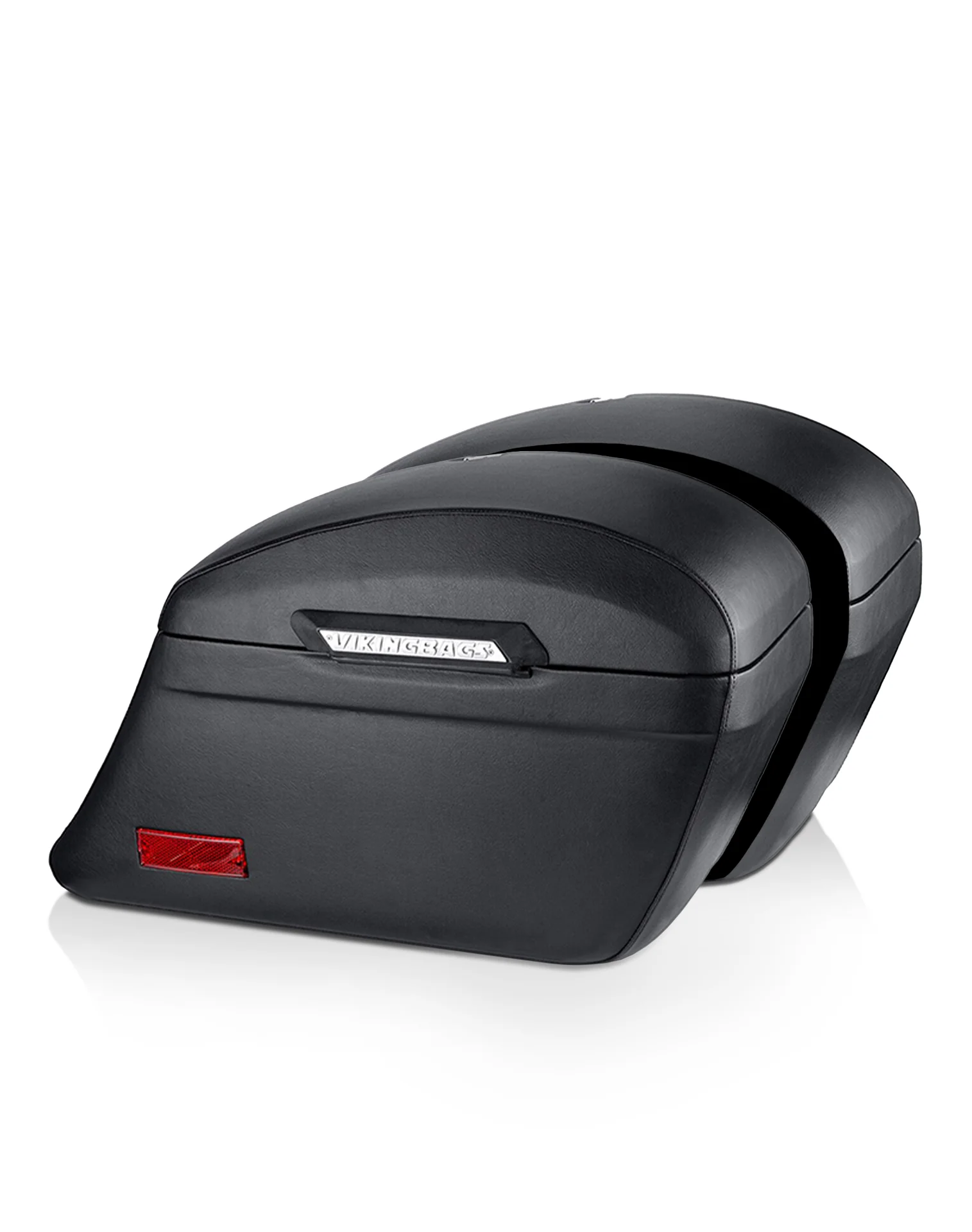 Image of 44L - Lamellar Stallion Extra Large Leather Covered Hard Saddlebags for Harley Softail Custom FXSTC